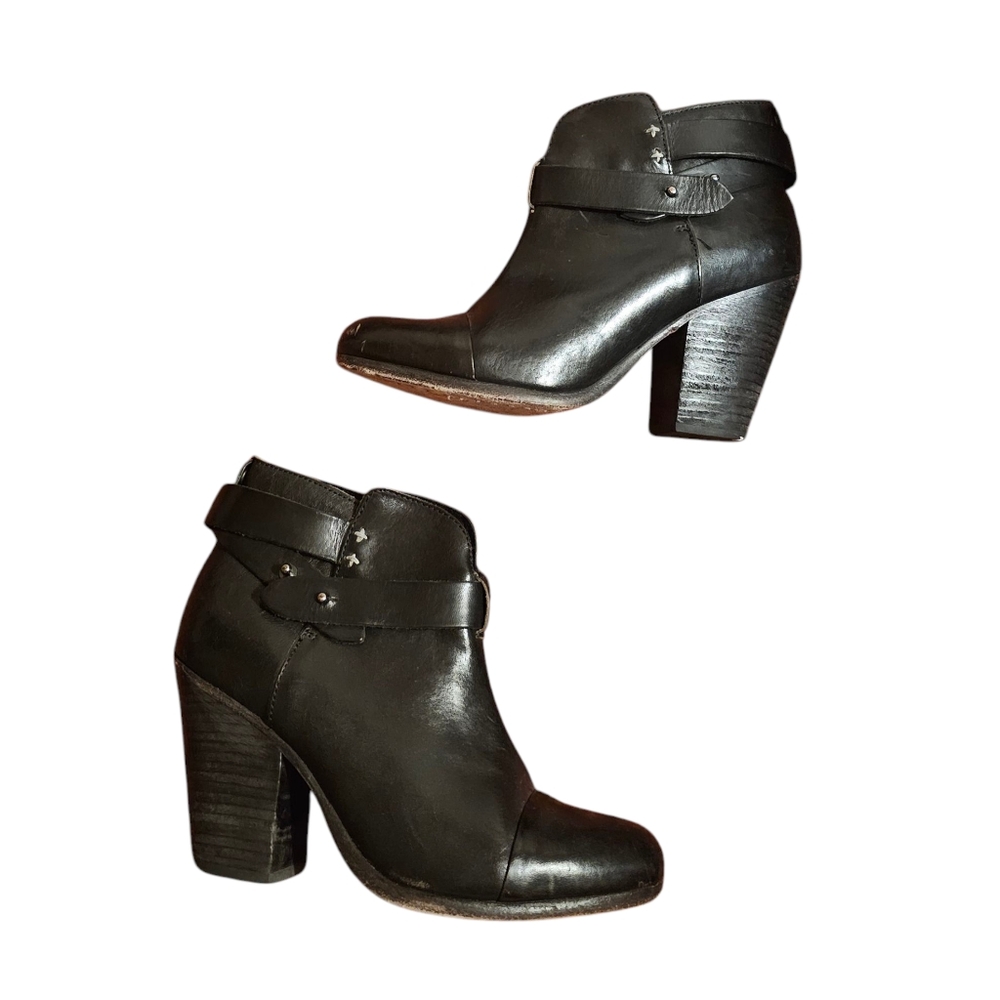 Rag & Bone Harlow Black Ankle Boots Moto Boots Size 37 / 6 US